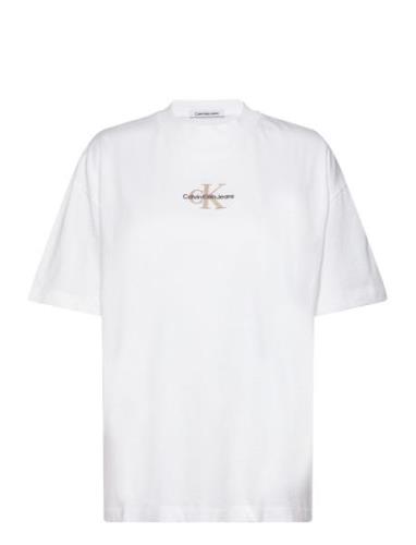 Monologo Boyfriend Tee Tops T-shirts & Tops Short-sleeved White Calvin...