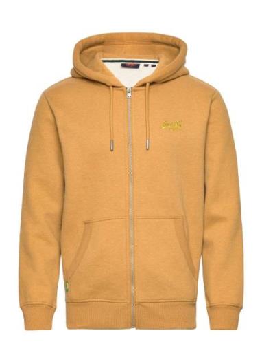 Essential Logo Zip Hoodie Tops Sweatshirts & Hoodies Hoodies Yellow Su...