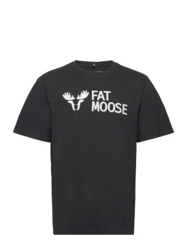 Fm Logo Organic Tee Tops T-Kortærmet Skjorte Black Fat Moose