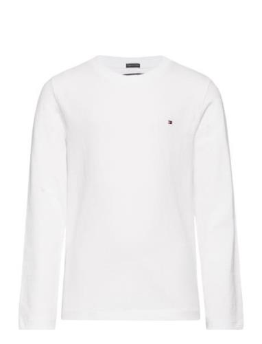 Boys Basic Cn Knit L/S Tops T-shirts Long-sleeved T-Skjorte White Tomm...