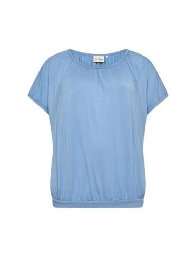 Wa-Stella Tops Blouses Short-sleeved Blue Wasabiconcept