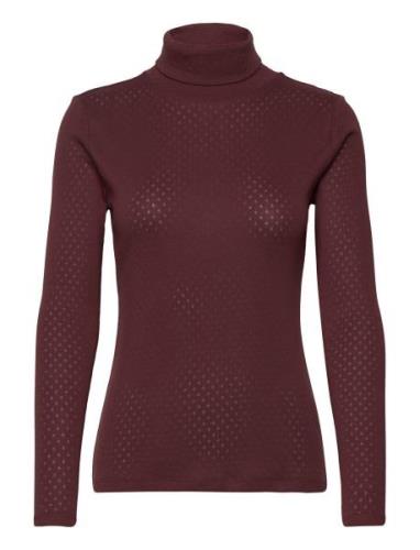 Arense Roll Neck Gots Tops T-shirts & Tops Long-sleeved Purple Basic A...