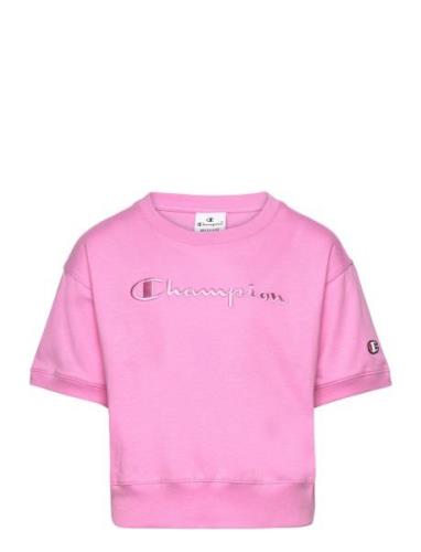 Crewneck Croptop T-Shirt Sport T-Kortærmet Skjorte Pink Champion
