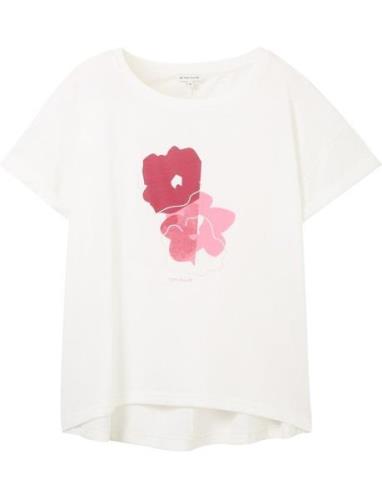 T-Shirt Loose Knit Tops T-shirts & Tops Short-sleeved White Tom Tailor