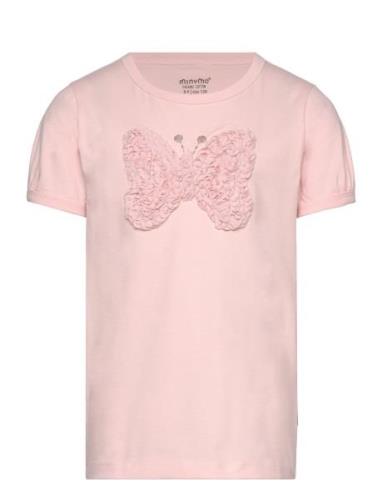 T-Shirt Ss Tops T-Kortærmet Skjorte Pink Minymo