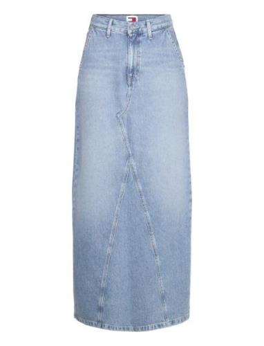 Claire Hgh Maxi Skirt Ch7011 Lang Nederdel Blue Tommy Jeans