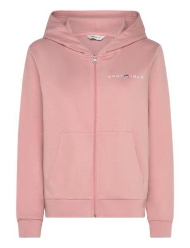 Reg Printed Graphic Zip Hood Tops Sweatshirts & Hoodies Hoodies Pink G...
