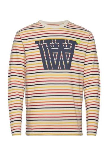 Mel Stripe Long Sleeve Tops T-Langærmet Skjorte Yellow Double A By Woo...