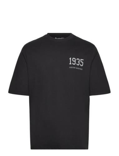 Mid Sleeve Tee 1935 Gots Tops T-Kortærmet Skjorte Black Resteröds