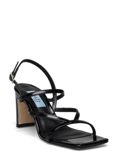 New Square Sting High Sandal Med Hæl Black Apair