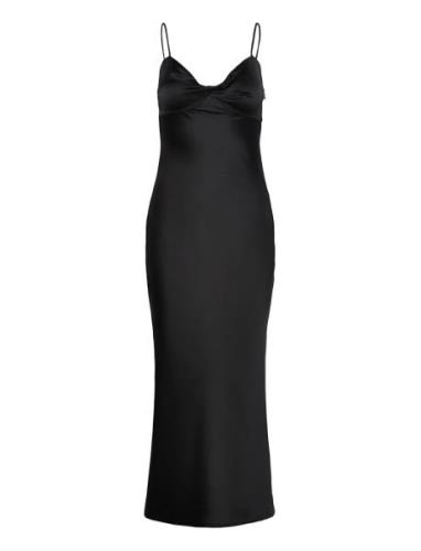 Twisted Strap Midi Dress Maxikjole Festkjole Black Gina Tricot