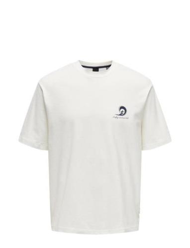 Onsmilo Rlx Coast Ss Tee Tops T-Kortærmet Skjorte White ONLY & SONS