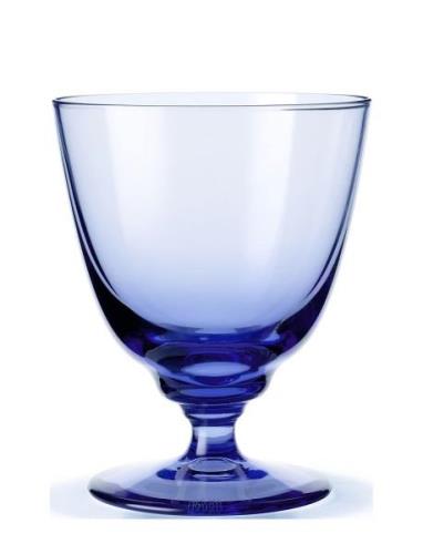 Flow Glas På Fod 35 Cl Mørk Blå Home Tableware Glass Drinking Glass Bl...