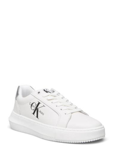 Chunky Cupsole Laceup Lth Ml Mtl Low-top Sneakers White Calvin Klein