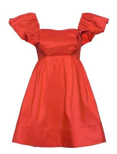 Bree Frill Detailed Mini Dress Kort Kjole Red Malina