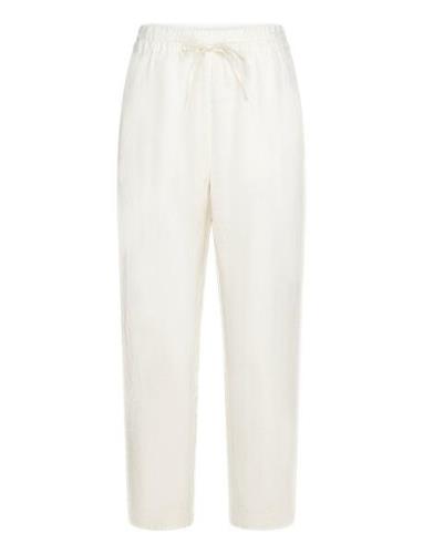 Linen Trousers Bottoms Trousers Straight Leg White Rosemunde