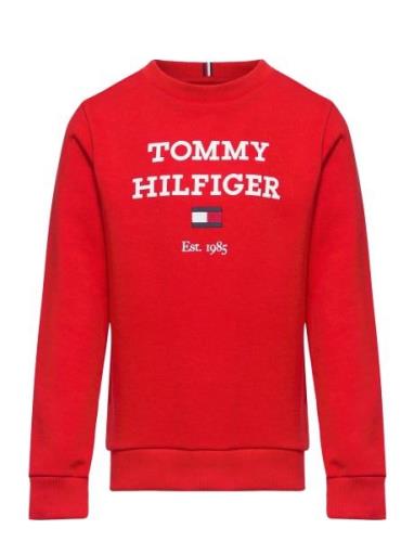Th Logo Sweatshirt Tops Sweatshirts & Hoodies Sweatshirts Red Tommy Hi...
