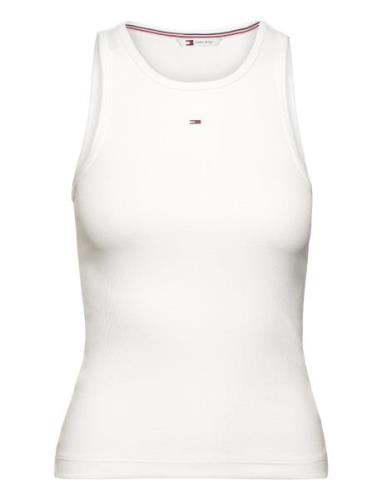 Tjw Essential Rib Tank Tops T-shirts & Tops Sleeveless White Tommy Jea...