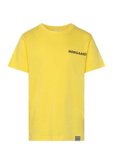 Printed Tee Thorlino Tee Tops T-Kortærmet Skjorte Yellow Mads Nørgaard