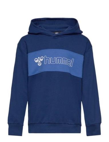 Hmlatlas Hoodie Sport Sweatshirts & Hoodies Hoodies Blue Hummel