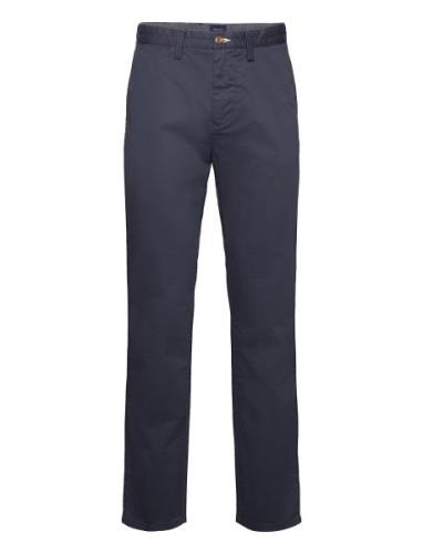 Allister Twill Chinos Bottoms Trousers Chinos Navy GANT