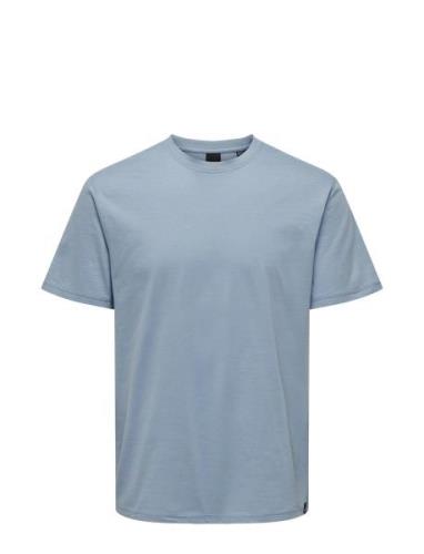 Onsmax Life Ss Stitch Tee Noos Tops T-Kortærmet Skjorte Blue ONLY & SO...