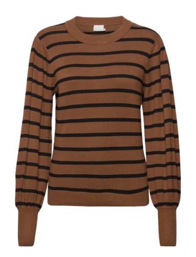 Kalizzy Stripe Knit Pullover Tops Knitwear Jumpers Brown Kaffe