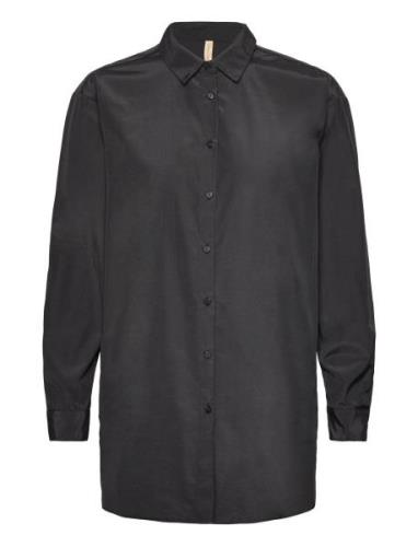 Sc-Netti Tops Shirts Long-sleeved Black Soyaconcept