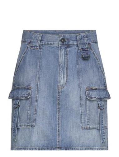 Viktoria Utility Mini Skirt Wmn Kort Nederdel Blue G-Star RAW