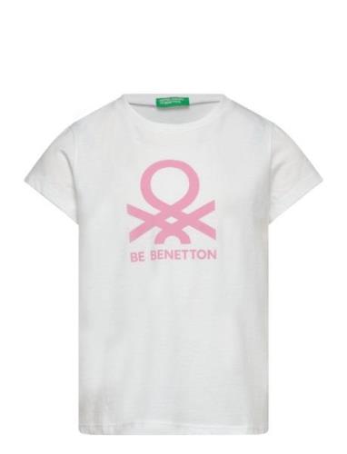 T-Shirt Tops T-Kortærmet Skjorte White United Colors Of Benetton