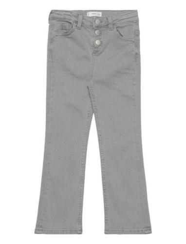 Buttons Flare Jeans Bottoms Jeans Wide Jeans Grey Mango