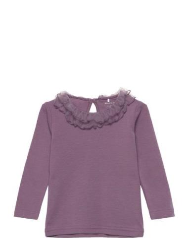 Nmfkoya Ls Top Tops T-shirts Long-sleeved T-Skjorte Purple Name It