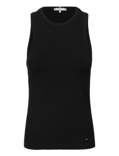 Slim 5X2 Rib Tank Top Ns Tops T-shirts & Tops Sleeveless Black Tommy H...