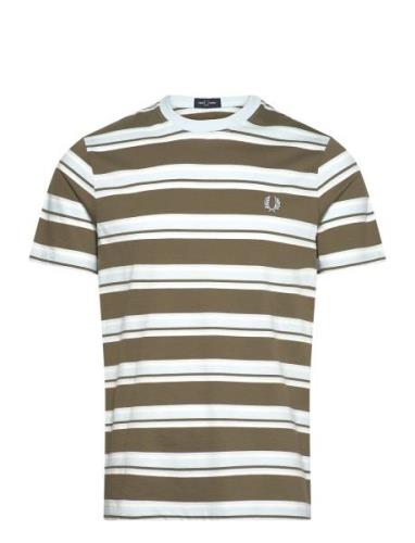 Stripe T-Shirt Tops T-Kortærmet Skjorte Green Fred Perry