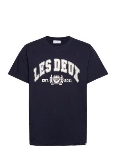 University T-Shirt Tops T-Kortærmet Skjorte Navy Les Deux