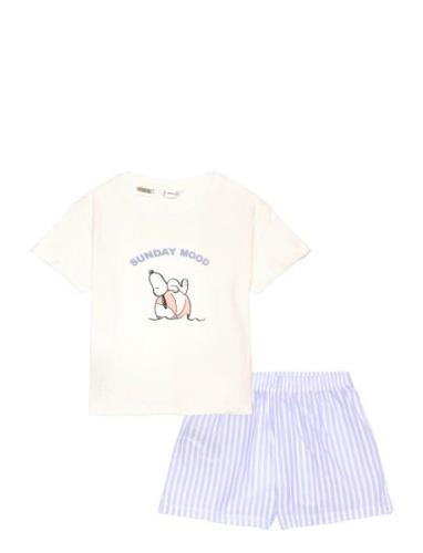 Snoopy Short Pyjamas Pyjamassæt Blue Mango