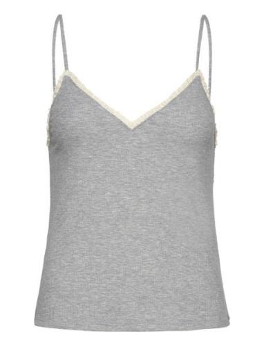 Spaghetti Strap Top Tops T-shirts & Tops Sleeveless Grey Mango