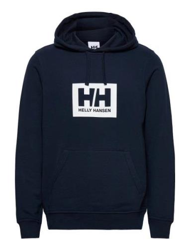 Hh Box Hoodie Sport Sweatshirts & Hoodies Hoodies Navy Helly Hansen