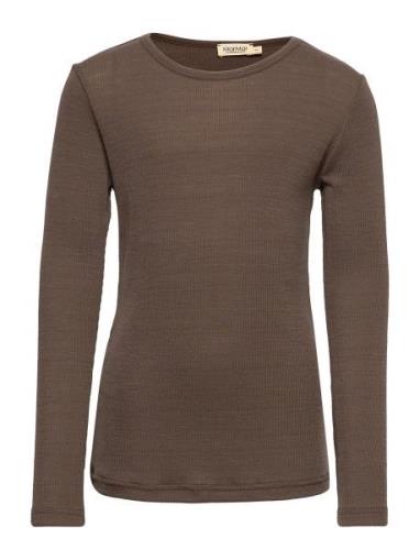 Tamra Tops T-shirts Long-sleeved T-Skjorte Brown MarMar Copenhagen