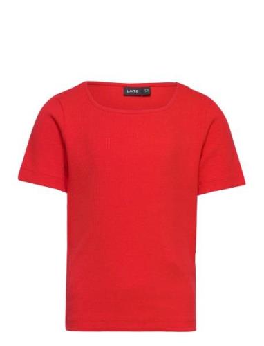 Nlfdida Ss Square Neck Top Tops T-Kortærmet Skjorte Red LMTD