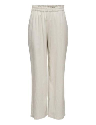 Onltokyo Hw Linen Blend Pant Pnt Noos Bottoms Trousers Wide Leg Cream ...