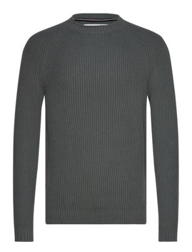 Soft Utility Raglan Sweater Tops Knitwear Round Necks Grey Calvin Klei...