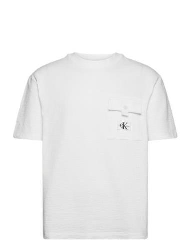 Texture Pocket Ss Tee Tops T-Kortærmet Skjorte White Calvin Klein Jean...