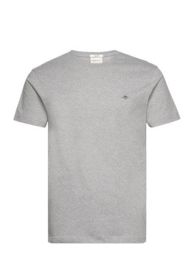 Slim Shield Ss T-Shirt Tops T-Kortærmet Skjorte Grey GANT