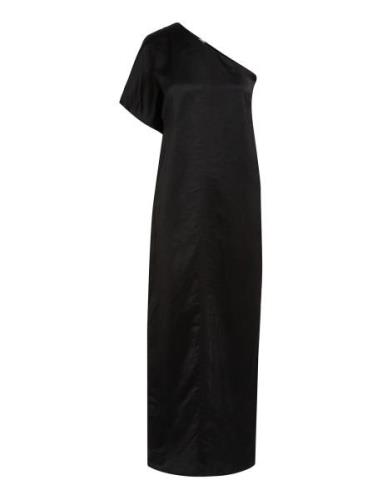 Viscose Linen Shift Maxi Dress Maxikjole Festkjole Black Calvin Klein