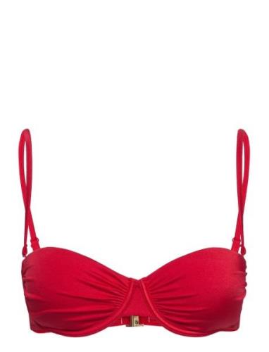 Ruched Bikini Bra Swimwear Bikinis Bikini Tops Bandeau Bikinitops Red ...