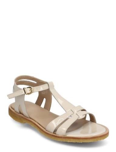 Sandals - Flat Flade Sandaler Beige ANGULUS