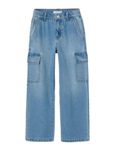 Nkfrose Hw Wide Cargo Jeans 6190-Bs Noos Bottoms Jeans Wide Jeans Blue...