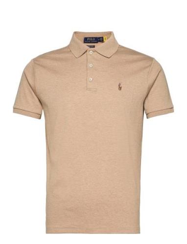 Custom Slim Fit Soft Cotton Polo Shirt Tops Polos Short-sleeved Beige ...