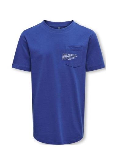 Kobmarinus S/S Tee Print Box Jrs Noos Tops T-Kortærmet Skjorte Blue Ki...